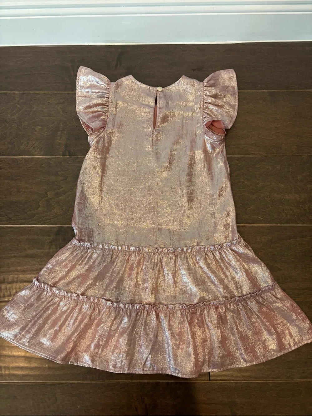 Old Navy Shimmery Pink Metallic Ruffle Dress